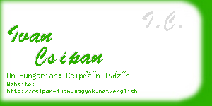 ivan csipan business card